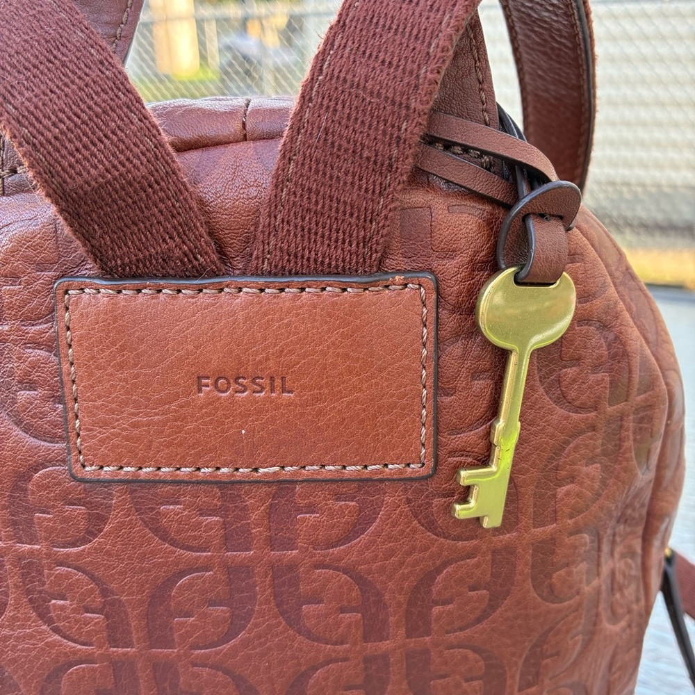 Fossil Megan Brown Leather Backpack - Picture 4 of 16